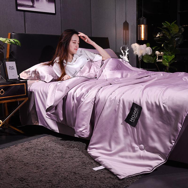 New Washed Ice Silk Naked Sleep Air Conditioning Summer Cool Quilt Single Double Spring And Autumn Thin Bedding No Pillowcase