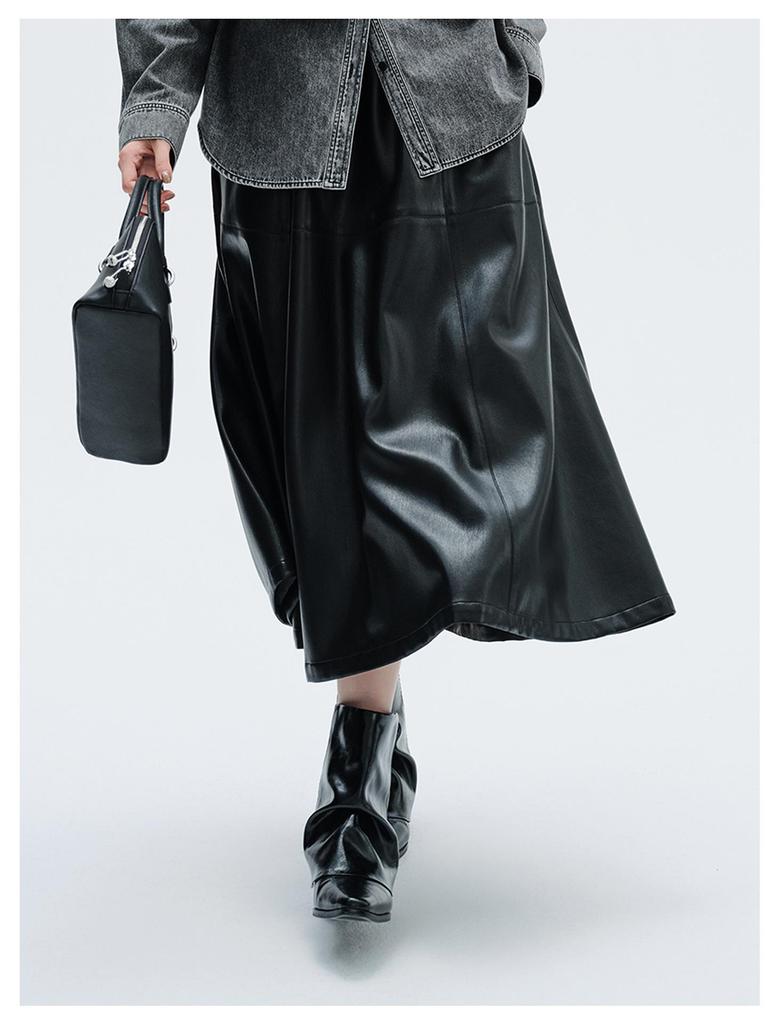Women's Spring A-line Elastic Waist Casual Half Skirt - Slimming, Versatile, and Flaw-Hiding for Commute Wear