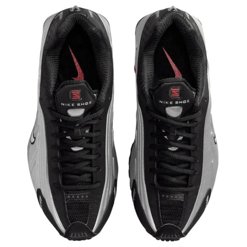 Nike Shox R4 Slip Resistant Abrasion Resistant Low top Casual Running Shoes Women's Silver Black Sneakers AR3565-011