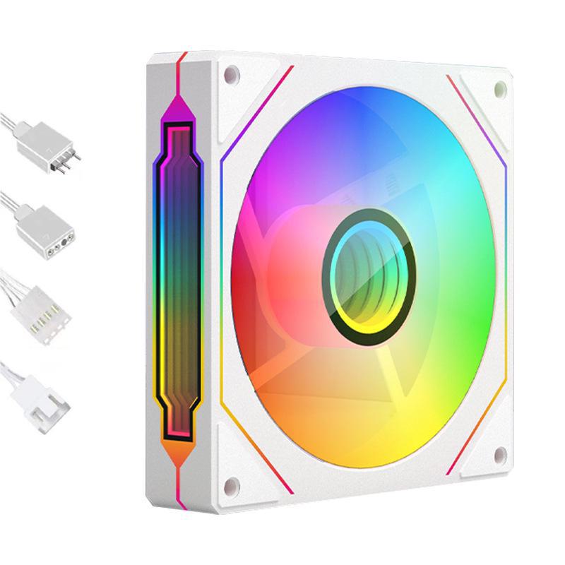 Prism 4Pro ARGB 12cm Weißer Leiser Kühlventilator mit Sync-Temperaturregelung für Desktop-PCs