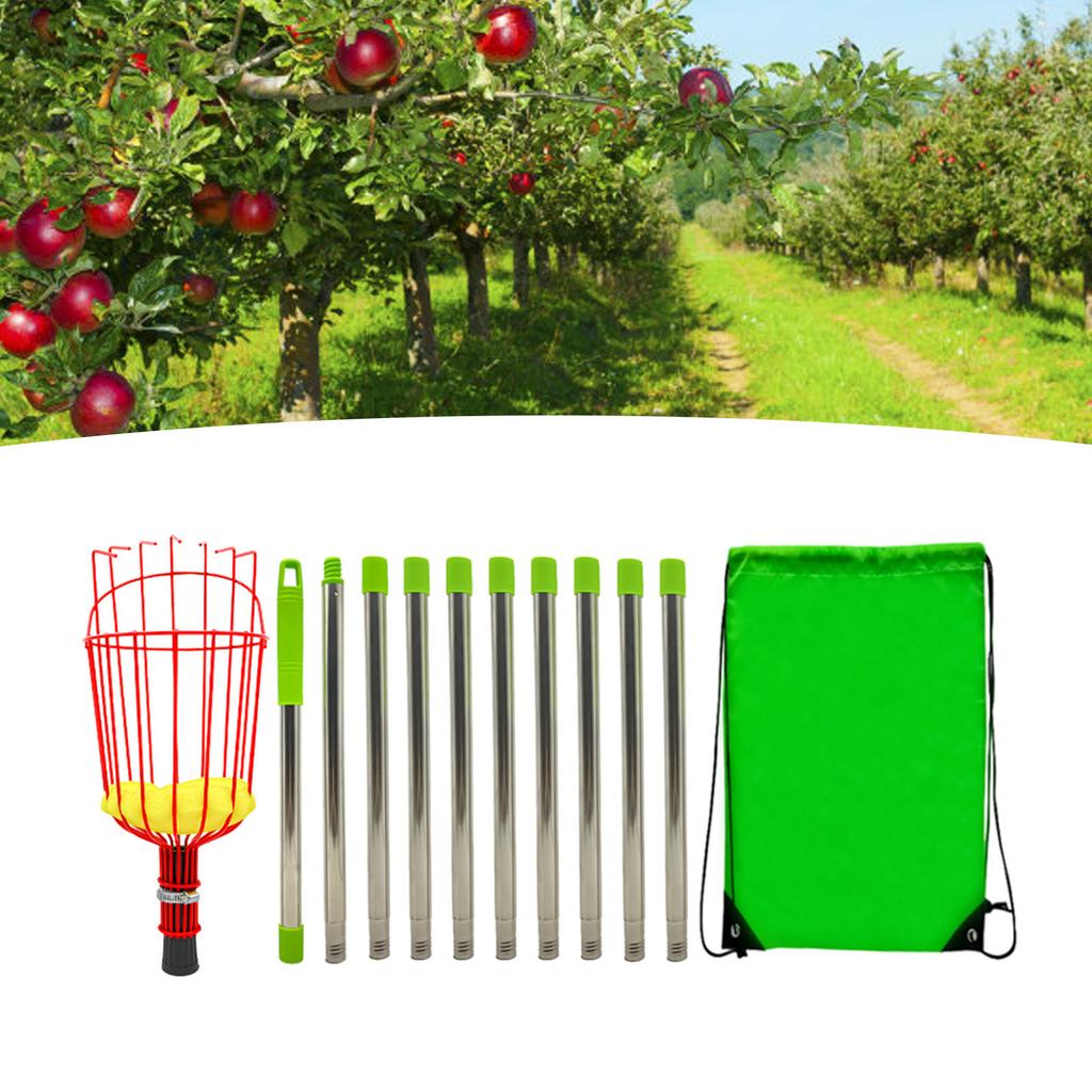 Fruit Pick Basket Telescoping Pole Tool Fruit Picking Equipment for Garden