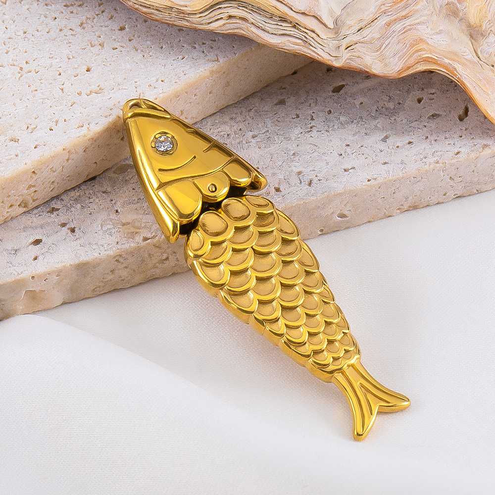 2pcs Stainless Steel Marine Animals Pendant Shell Turtle Starfish Demon Fish Necklace Earring Charm for Jewelry Making Supplies