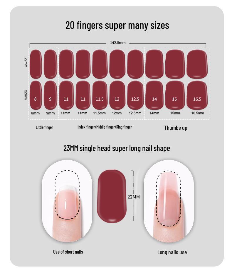 ES65 Adesivos de Unha em Gel UV Semi-Curado - 20 Dedos Design Simples