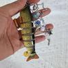Multi Jointed Fish Hook Key Chain Simulation Backpack Pendant Creative Keychain Pendant  Gifts