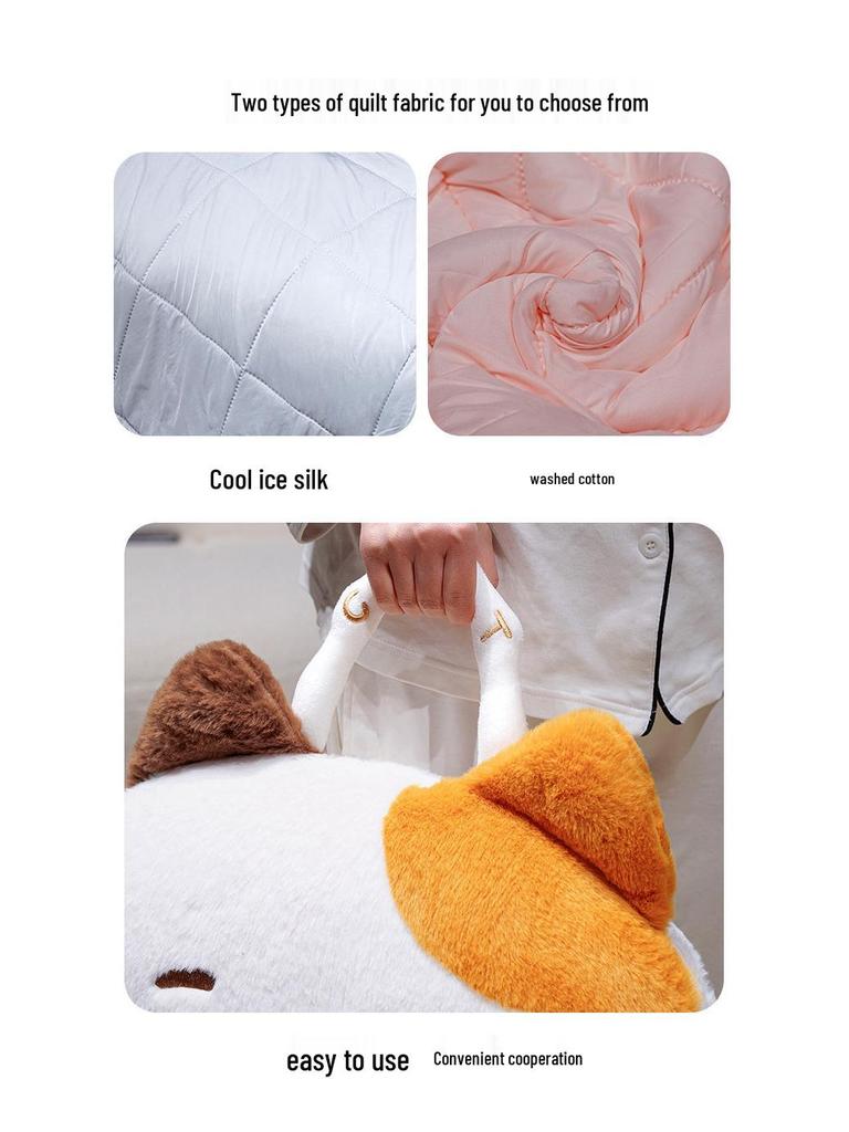 Cartoon Cat 2-in-1 Tote Pillow & Blanket for Car, Office, or Home