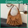 Large Capacity Casual Pleated 2024 New Fashion Early Spring Texture Commute Shoulder Underarm Tote Bag Women Street Trend