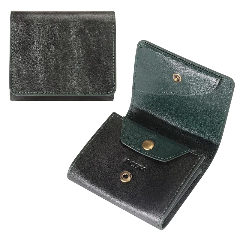 

[DCLKO] mini wallet men s bifold compact genuine leather coin purse leather wallet card case small thin leather bifold wallet light folding wallet
