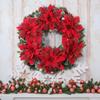 24Pcs Red Christmas Poinsettias Flowers Decoration Artificial Flowers for Christmas Tree Ornaments Suitable for Home Christmas Decorations
