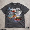 Three Piranha Moon Shirt, Red Belly Piranha Tshirt, Fierce Fish Lover Gift, Aquarium Fish Tee, Marine Biology Nature Graphic Shirt