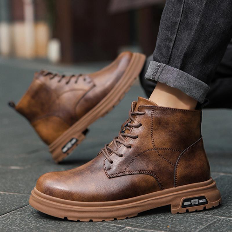 Fashion Men Formal Genuine Leather Casual Shoes Men's Sneakers Comfortable Platform Male Footwear Invisible Height Increase Insole 4-8CM