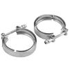2pcs 3in Turbo Exhaust Pipe Clamp VBand Clip Stainless Steel Auto Accessory