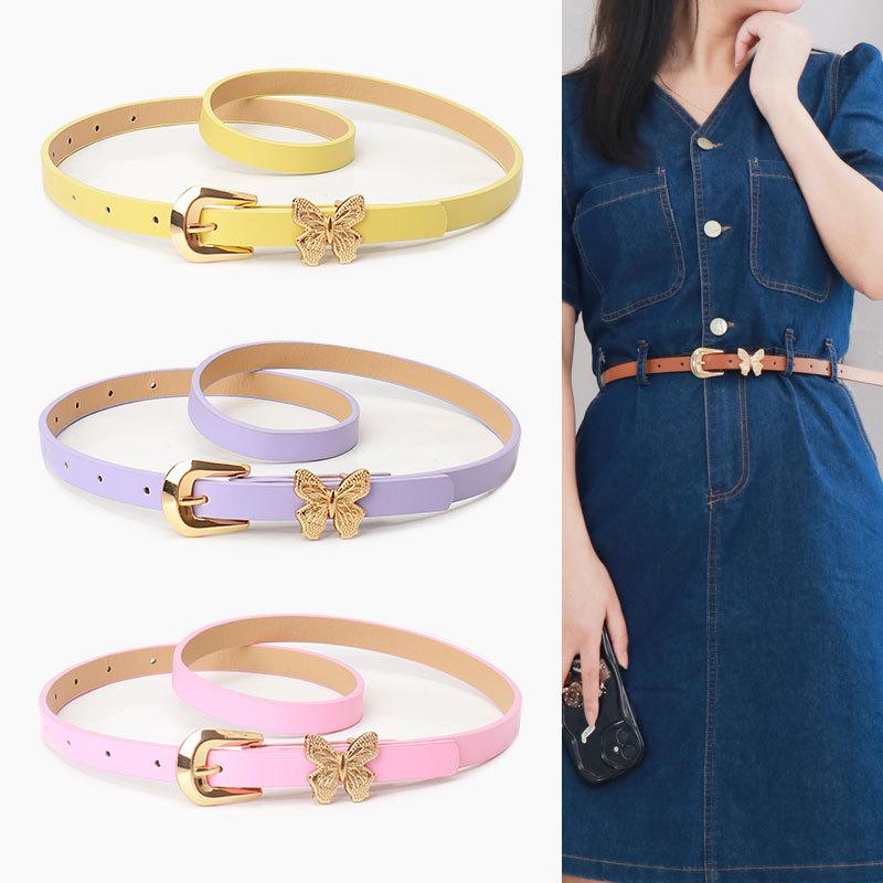 Sweet Butterfly Versatile Simple Ladies Belt Trendy Dress Belt