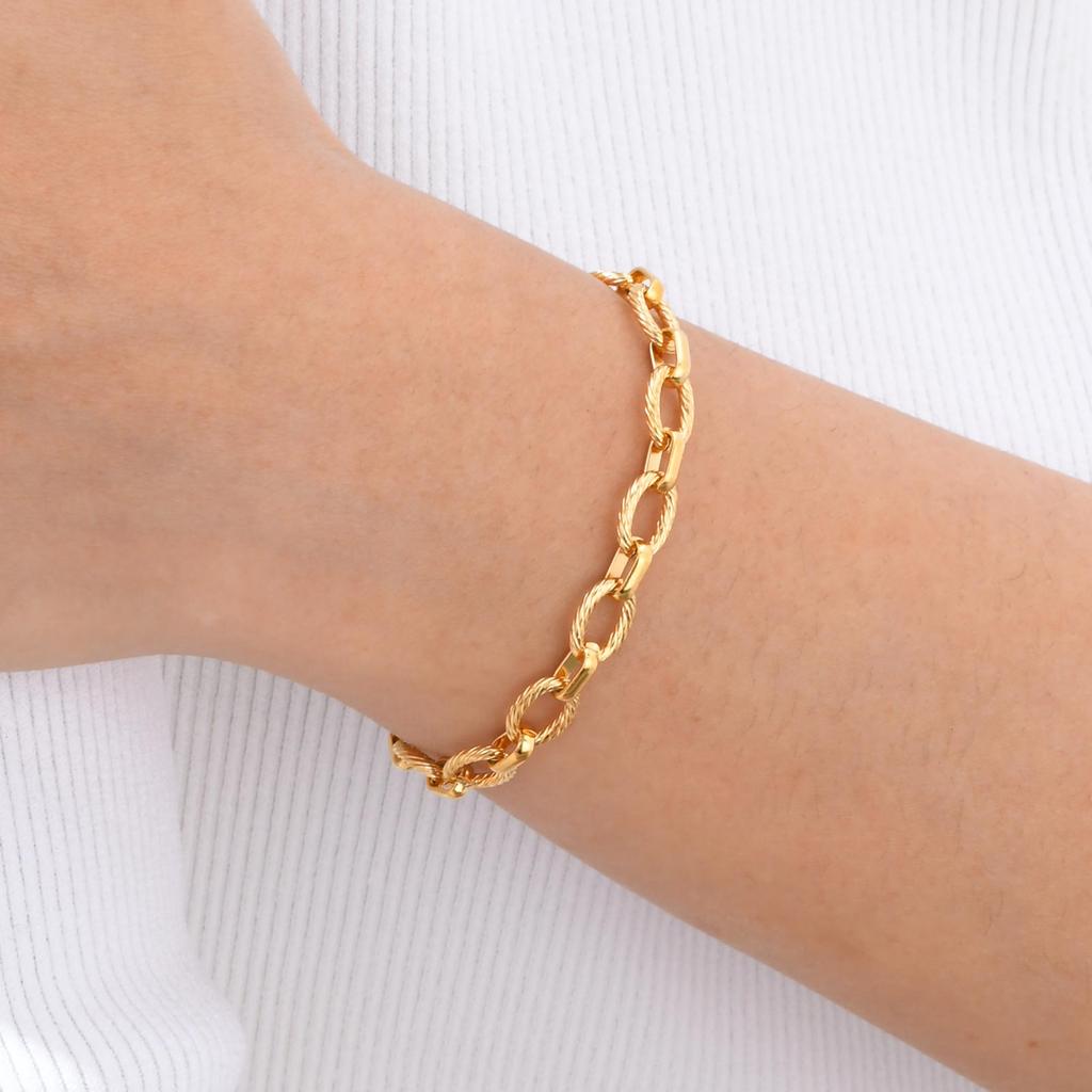 Minimalist Handmade Chain Bracelet for Women,Stainless Steel Gold Plated Atmospheric Irregular Bracelets, Fashion Jewelry Gift