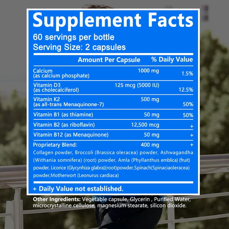Calcio, Vitamina D3, K2, B12 120 capsule molli