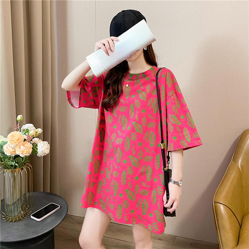 

2025 летние розовые полосатые графические футболки Модная женская одежда Большие повседневные готические длинные футболки Топы Y2k Уличная одежда Harajuku XXL