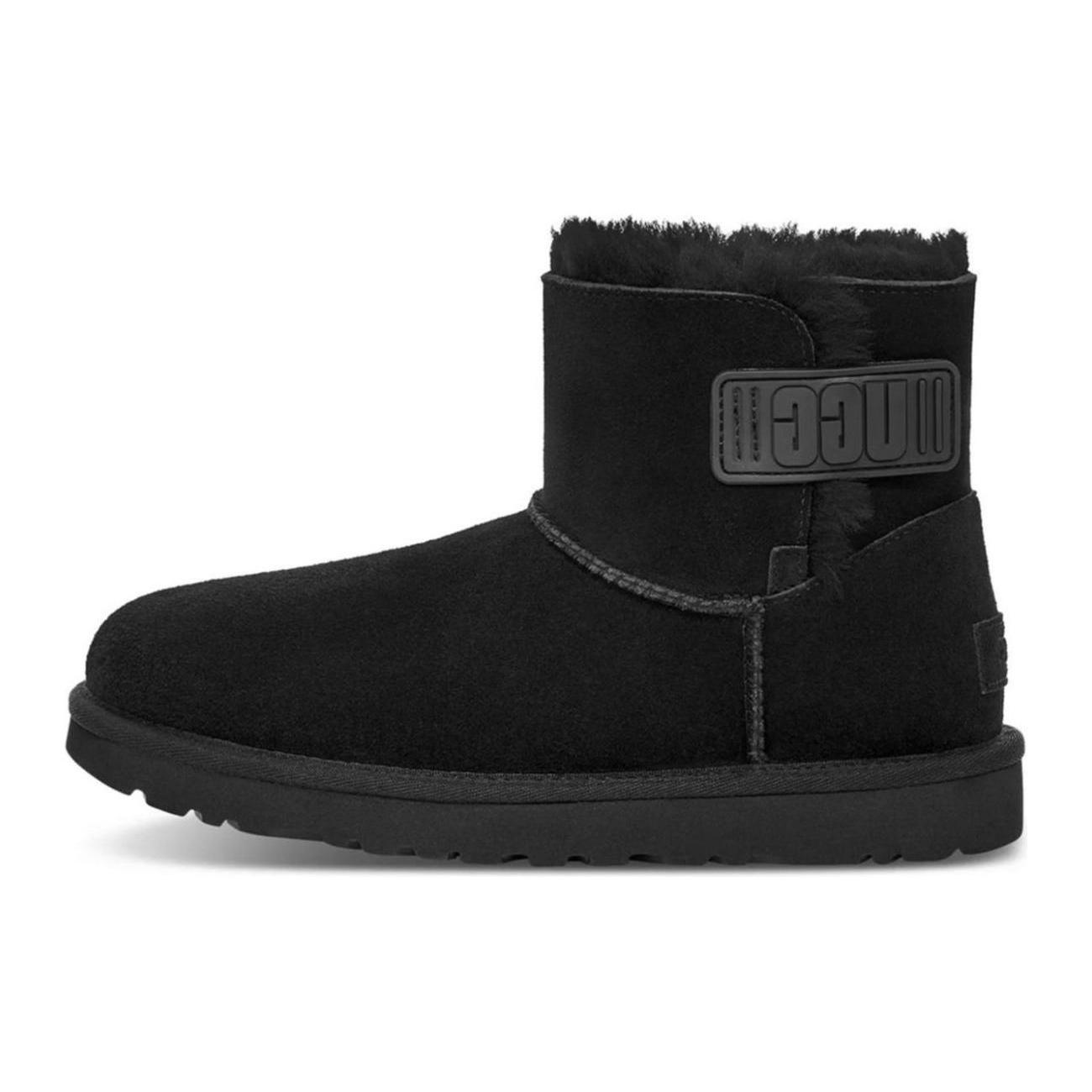 (WMNS) UGG Mini Bailey Logo Strap Boot Black Women s 1123621-BLK EU 36