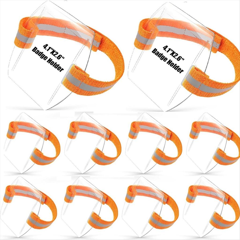 BHBL Arm Badge Holder Armband ID Card Badge Holder with Hook and Loop Fastener Clear Plastic Name Tag Holder