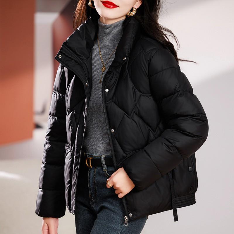 Womens Short Puffer Coat 2026 Fashion Loose Winter Warm Stand Collar Plus Size Casual Outerwear