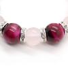 Ishiki AAAA Rank Amulet Natural Stone Rose Quartz 12mm Pink Tiger Eye 14mm Power Stone Bracelet B185