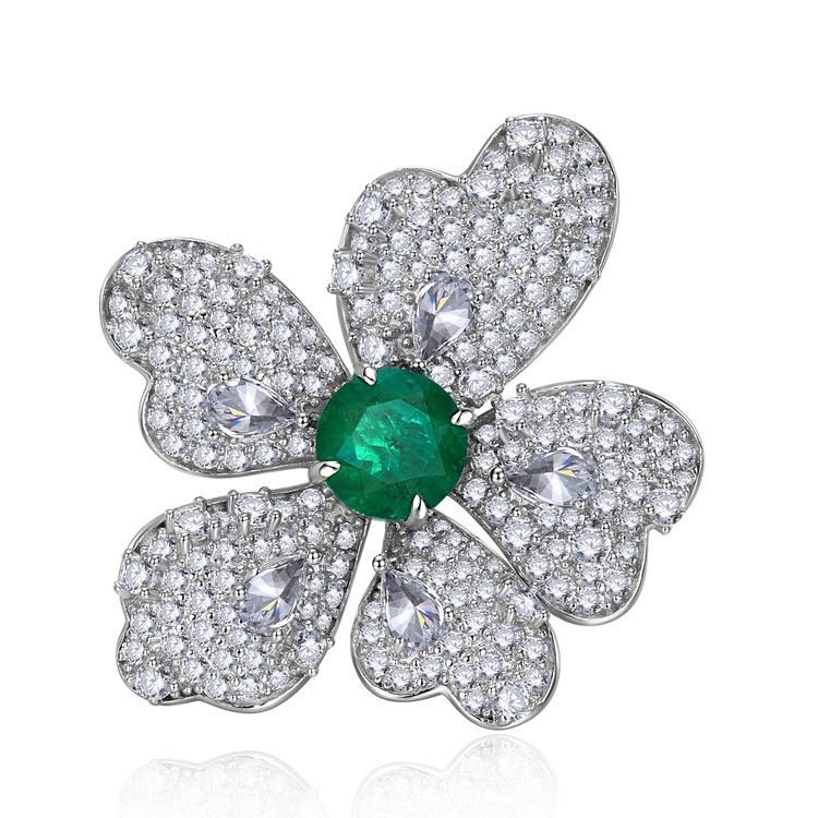 

Xiancan Jewelry Роскошное серебряное кольцо с камнем имитации изумрудной огранки 8x8 Size 6 зелёный