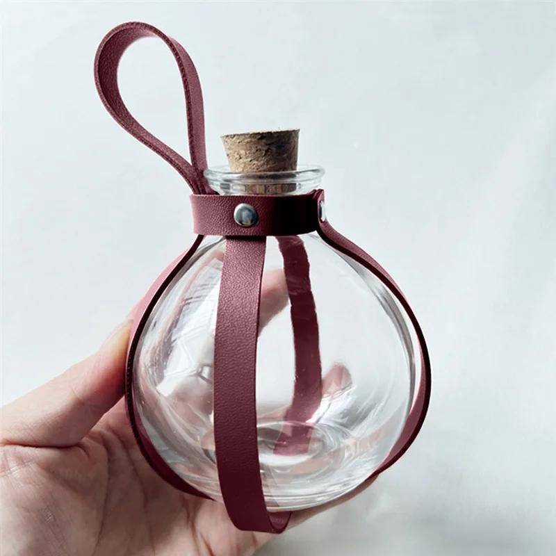 Halloween Dark Magic Cork Potion Bottle with Medieval Knight Leather Belt Bottle for Costume Props Diy Crafts and Decorative