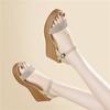 Dew finger square buckle beach shoes fashionable and durable simple high-end elegant sandals wedge heel small height increase single shoes