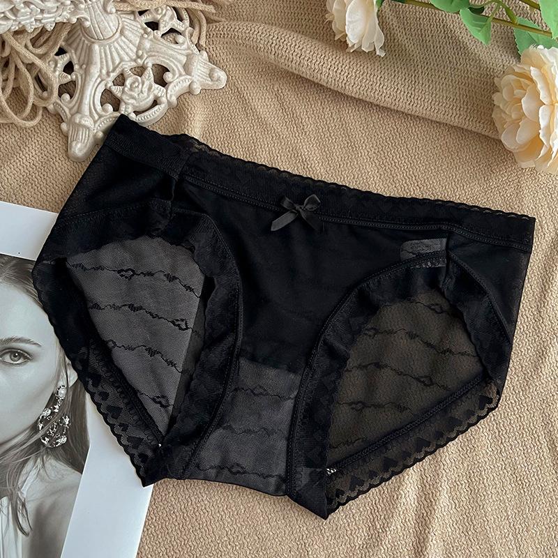 Braguitas de Encaje Sexy de Seda Helada para Mujer, Verano Nuevo, Sin Marca en la Cintura, Triángulo