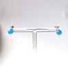 [Kobe Hokodo] Blue Agate 6mm Titanium Earrings