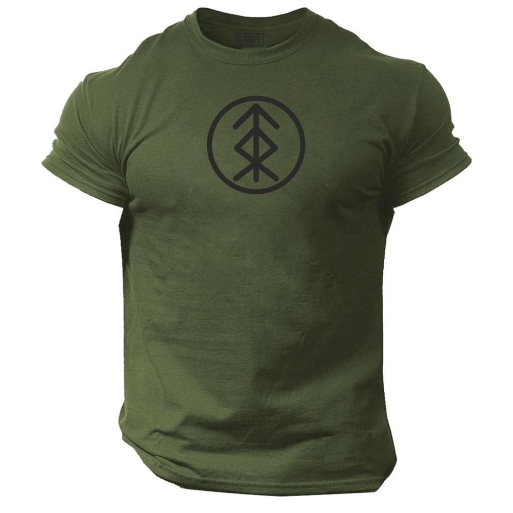 Home Protection Sign T Shirt Gym Clothing Vikings Bodybuilding Workout Mma Top