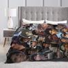 Ralph Macchio Flannel Blankets  Super Warm Bedding Throws for Home Decor Airplane Travel Comfortable Bedspread Sofa Bed Cover
