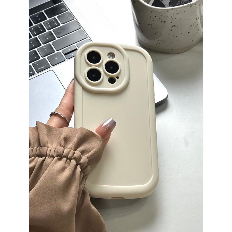 Simple Solid Color Niche for Apple 14 Mobile Phone Case New for IPhone16promax Female 13 Puff 15/13