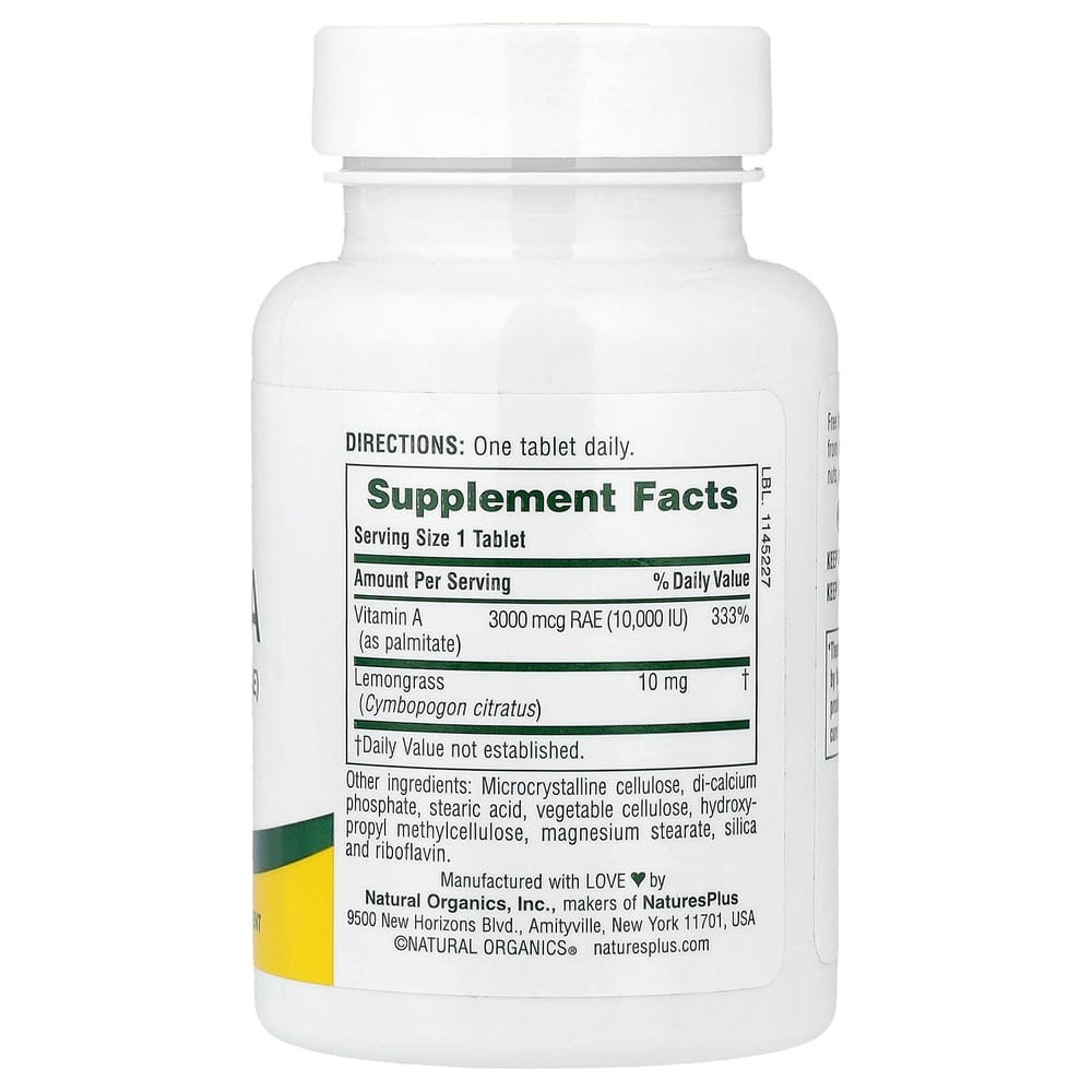 Nature's Plus Hydrated Vitamin A 10,000 IU (3000 mcg) 90 Tablets