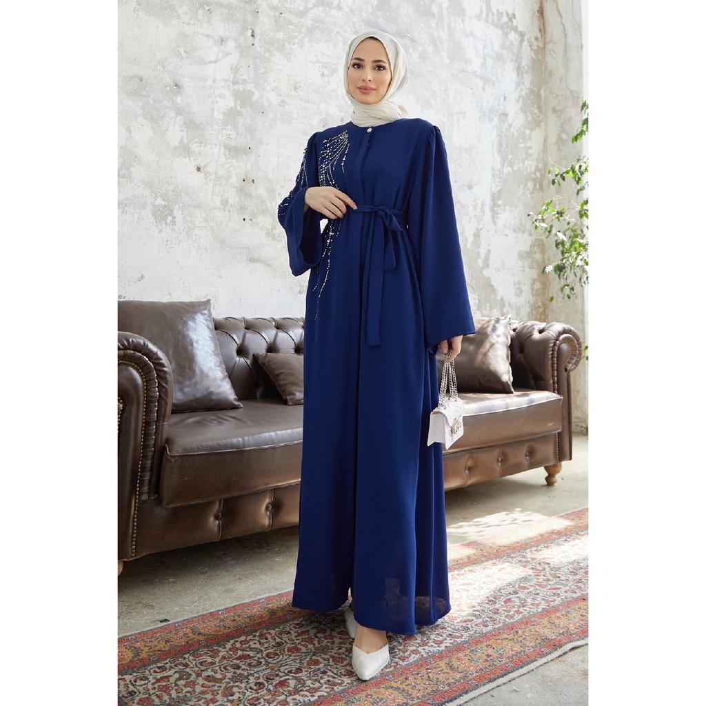 Viona Stone Abaya – Indigo
