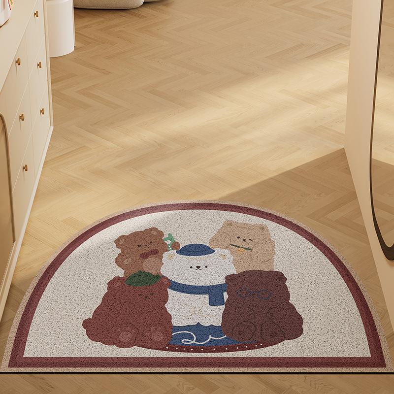 Creative Door Floor Mat Silk Ring Porch Foot Pad Can Be Cut, Dust And Mud Scraping Household Door Anti-Skid Mat