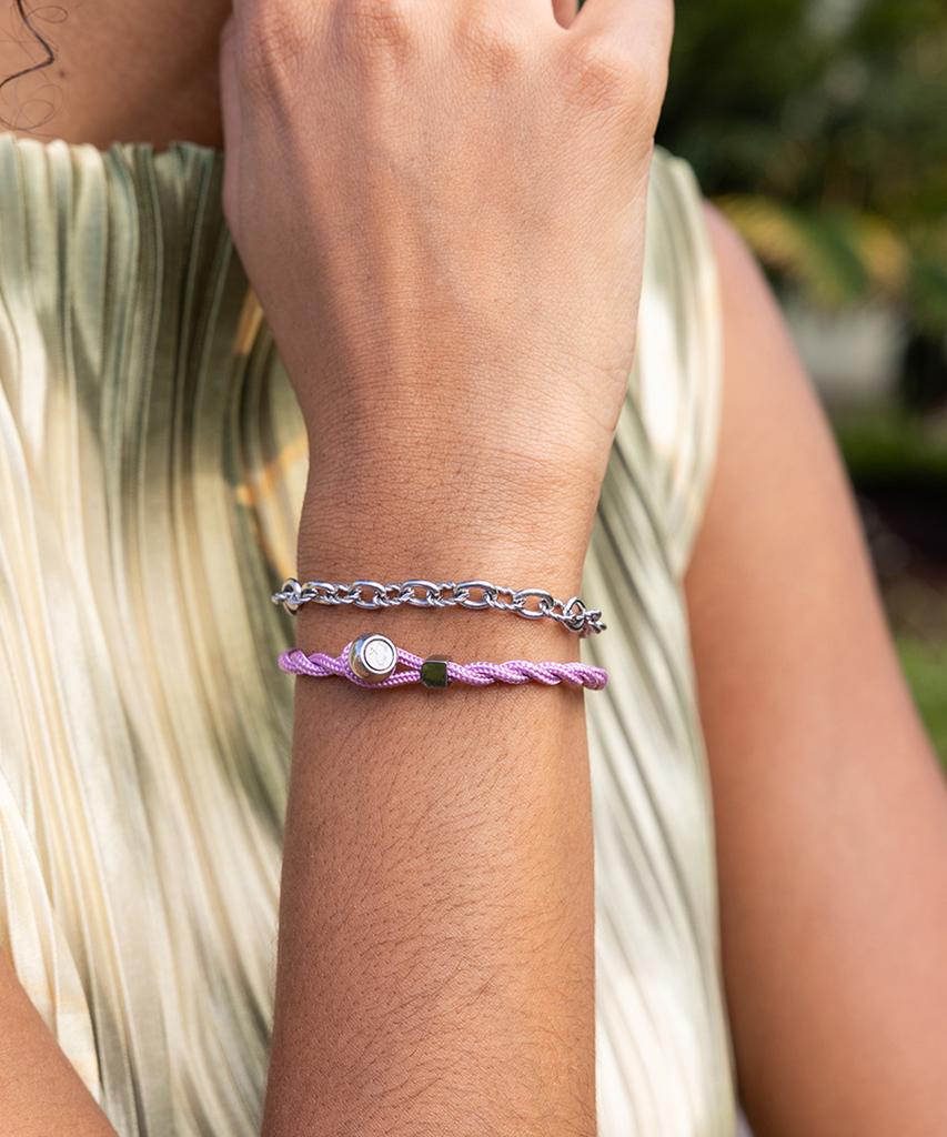 Pig&Hen (Women'S) Easy Ed Bracelet - Lilac Purple X Silver