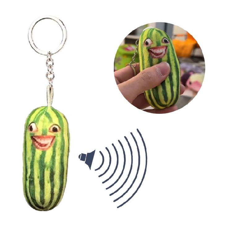 Watermelon Strips Plush Keyring Funny Keychain Bags Accessories for Adults