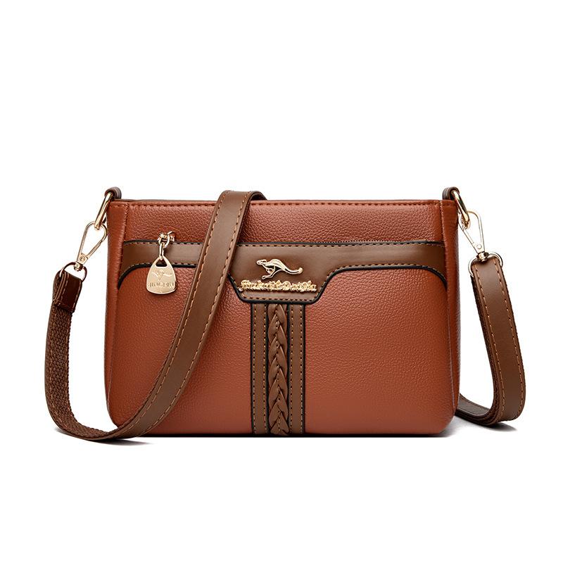 Women's bag 2025 winter new mother bag fashionable atmosphere shoulder messenger bag trendy middle-aged women's bag splicing handbag