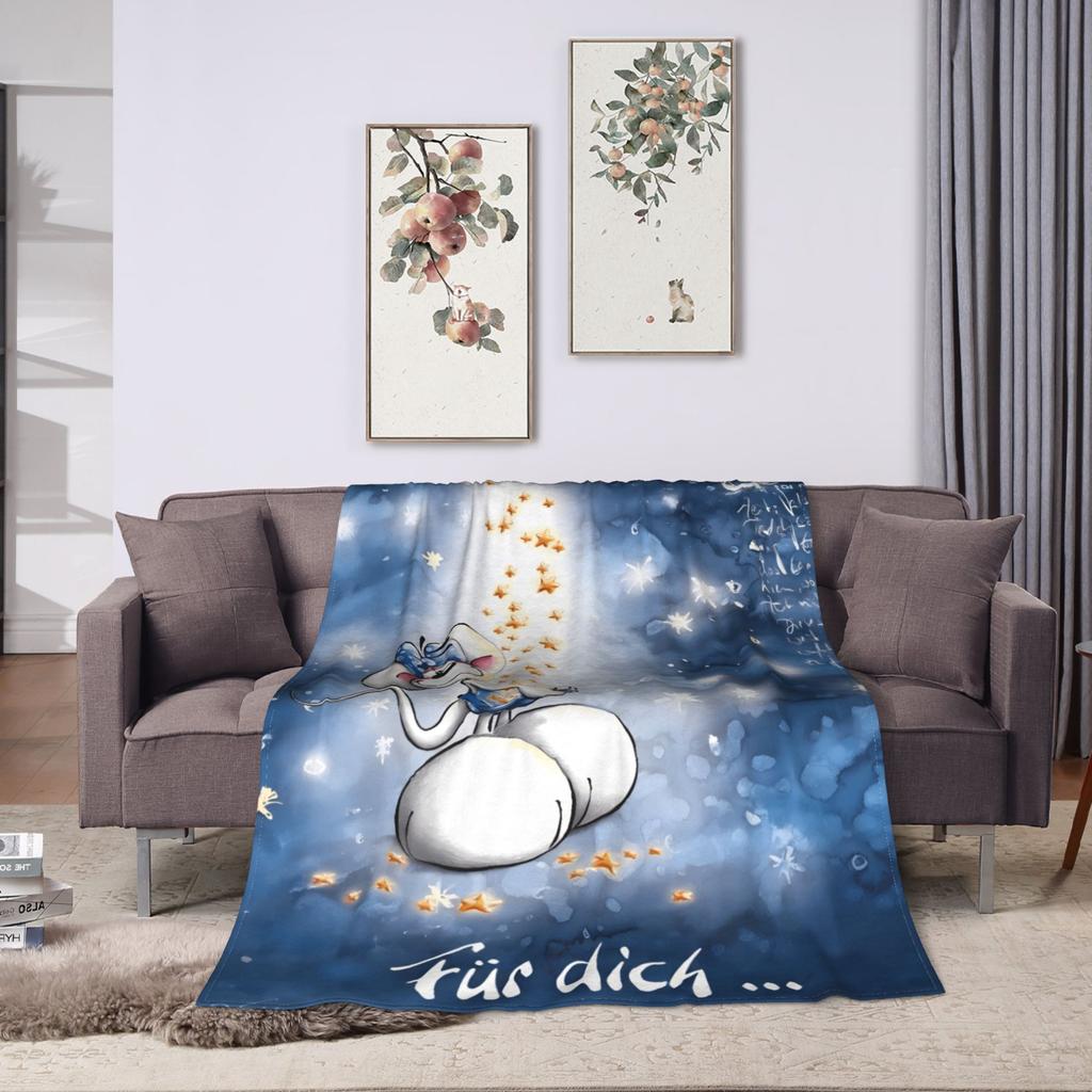 Soft Blanket Picnic Cartoon Diddl Happy Birthday Bedding Throws Flannel Bedspread For Couch Chair Sofa Bed Funny Sofa Bed Cover