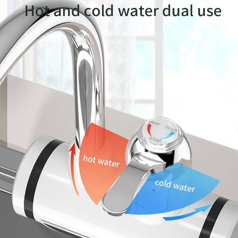 3000W Electric Faucet Instant Hot Electric Water Heater Kitchen Faucet Hot Cold Water Dual-Use LCD Display Tankless Heaters