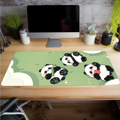 Encantador Diseño de Pandas de Dibujos Animados Alfombrilla para Ratón Grande de Goma Antideslizante Accesorios de Escritorio Alfombrilla para Ratón para Oficinas Decoración de Teclado para Jugadores Alfombrilla