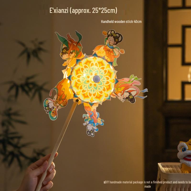2025 Mid-Autumn Rotating Rabbit Lantern: Luminous Ancient Style DIY Hanging Ornament for Kids