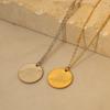 Simple Sun Titanium Steel Necklace Versatile Vintage Radiant Lines Round Pendant Non-Fading Clavicle Chain