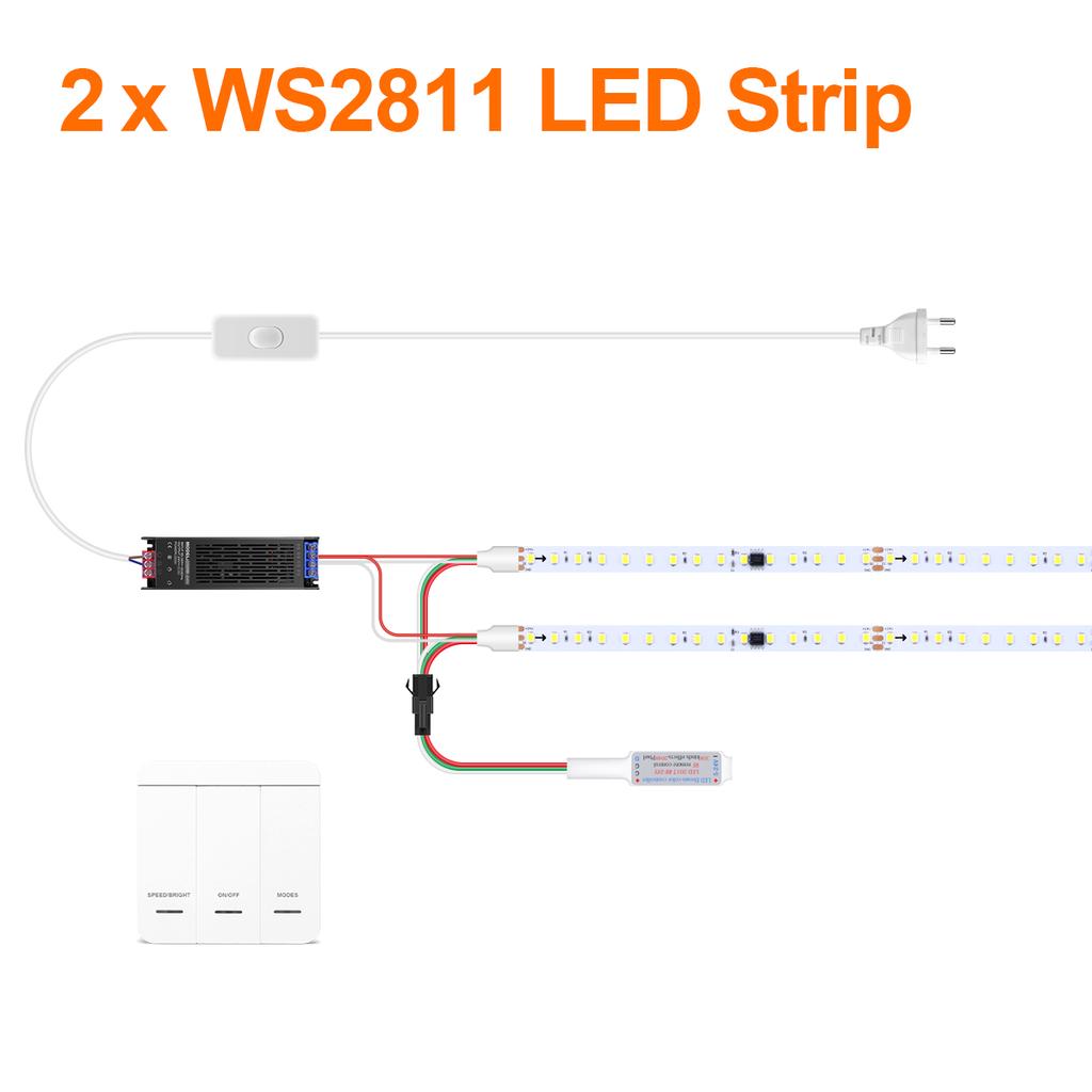 Smart Addressable1-4pcs LED Strip Light 5m 10m Running Water Flow Chasing WS2811 LED Tape For Room Ceiling Cabinet Wall Decor