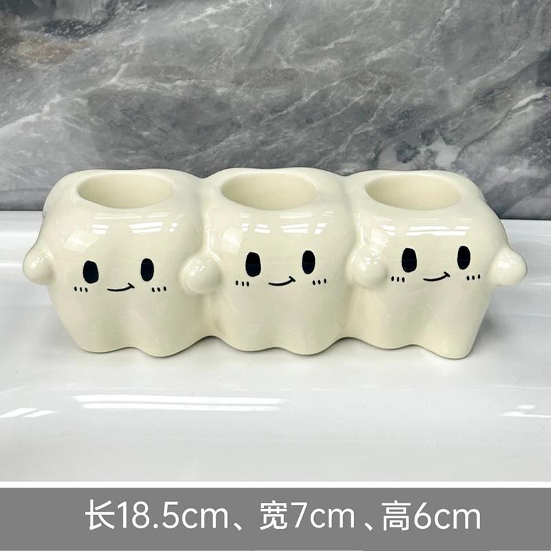 Electric Toothbrush Holder Ceramic Soft Cute Shelf Toothpaste Washstand Toothbrush Household Storage Rack Toothbrush Holder