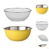 2 Pieces 304 Stainless Steel Colander, with Mixing Bowl, Drainer Basket Basin Pasta Rice