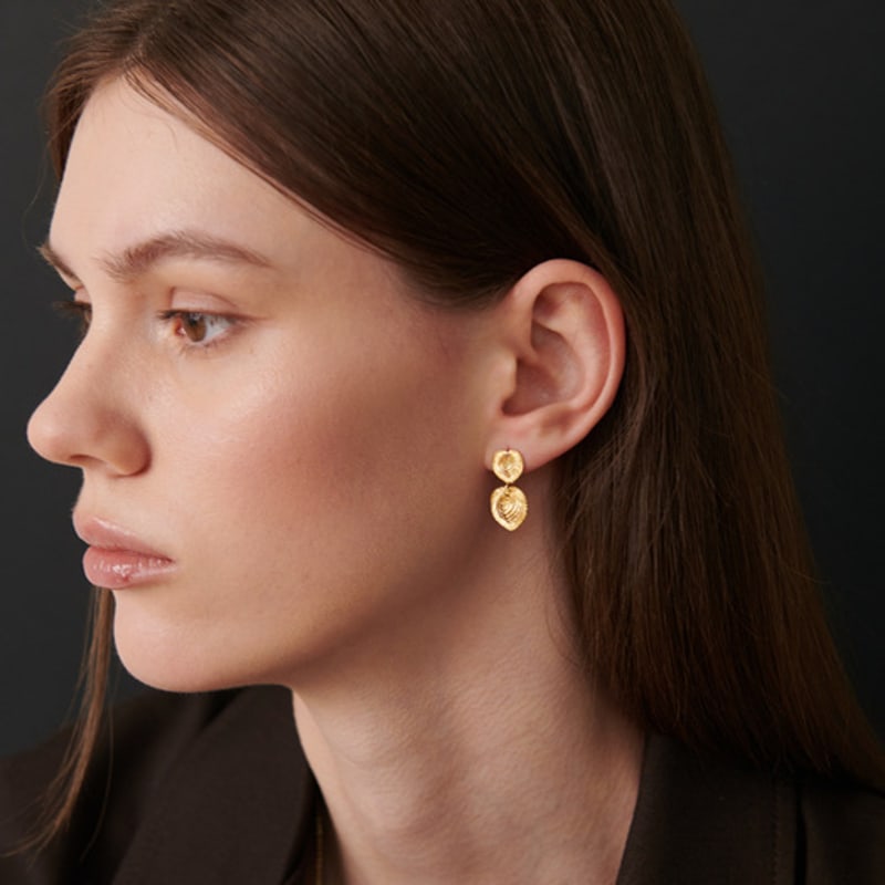 cotoit Heart Shell Double Earrings