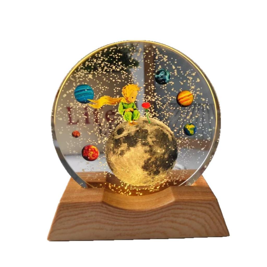 3D Laser-Engraved Galaxy Crystal Ball Night Light Ornament