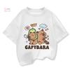 2026 New Kids Shirts Capybara Printed Cartoon T Shirt for Girls Summer Animal Printing Boy T Shirt Tops Tees Children Clothes
