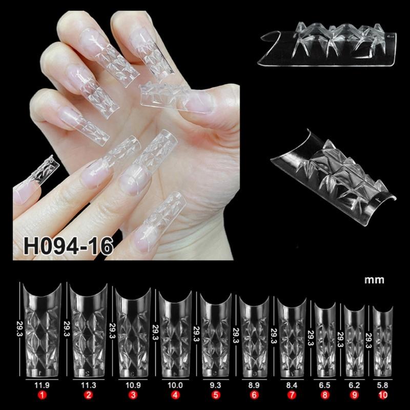 Crystal Square Nails Half Cover Soft False Nails Nail Tips for Nail Extensions 3D Aartificial Nail Tips Easy to Use