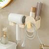 Adhesive Bathroom Hair Dryer Holder Vanities Storage Station For Styling Tools Makeup Accessories Easy Installation